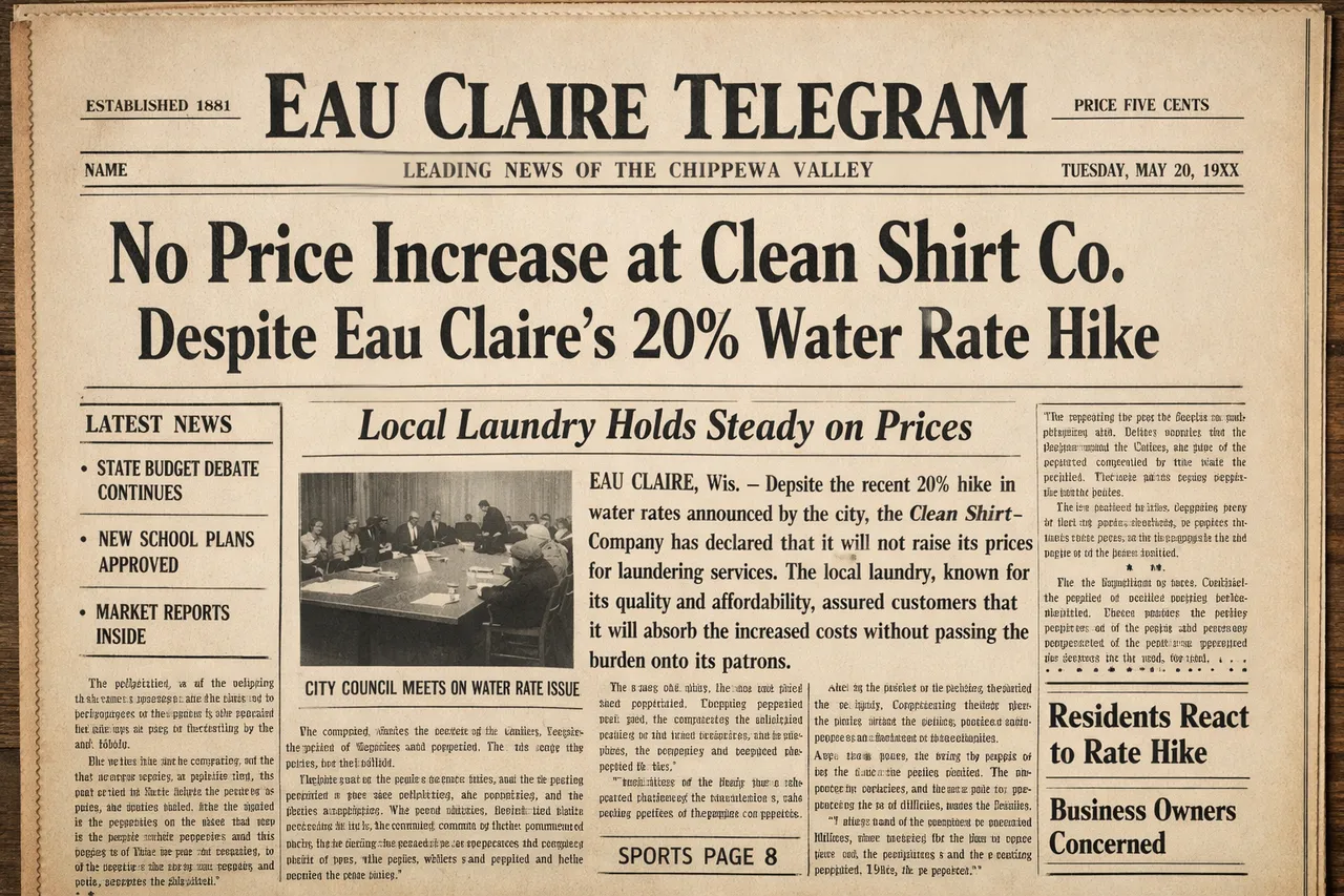 No Price Increase at Clean Shirt Co. Laundromat Despite Eau Claire’s 20% Water Rate Hike